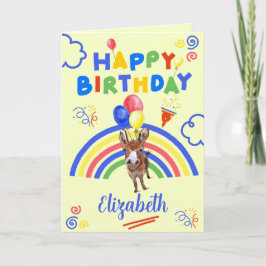 Cartão Donkey Birthday Card in Yellow