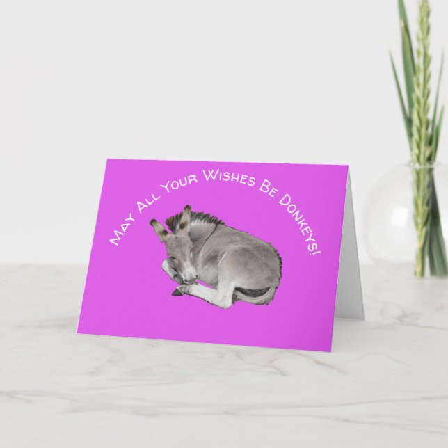 Cartão Donkey Birthday Wish (Frente)