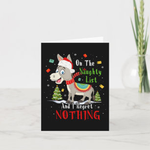 Cartão Donkey Christmas Na Lista De Malditos E Eu Me Arre