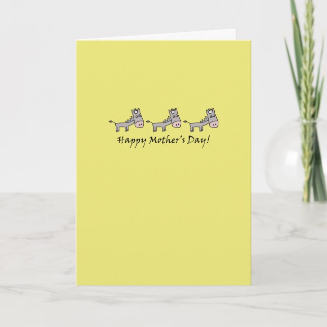 Cartão Donkey Mother's Day Card (Frente)