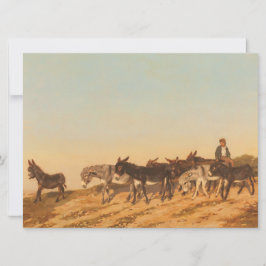 Cartão Donkeys no Sul de França (por Eugène Burnand)