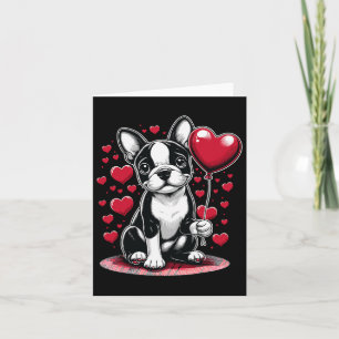 Cartão Dono de cachorro Boston Terrier Dia dos Namorados