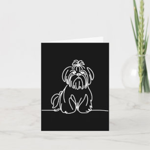 Cartão Dono de cão de arte linear Shih tzu performance