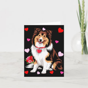Cartão Dono Mãe Pai Amante de Cão Sheltie Dia dos Namorad