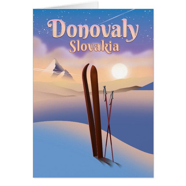 Cartão Donovaly Slovakia Ski poster. (Frente)