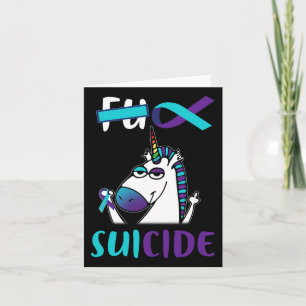Cartão Dons de diversão do Unicorn na prevenção do suicíd