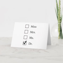 Cartão Dons de doutorado para mulheres