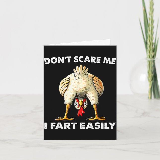 Cartão Don't E Me I Fart Easily Funny Sarcasm Humor Chick (Frente)