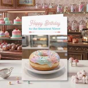 Cartão Donut de aniversário da sobrinha com esmalte de vi
