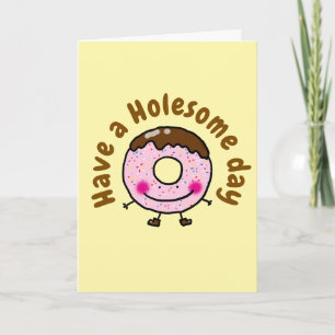 Cartão Donut de Desenho Animado Fofo Tenha Um Dia Cheio d