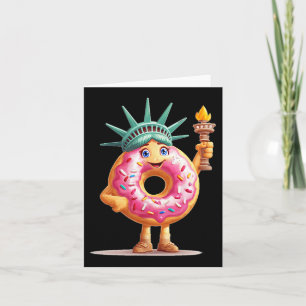 Cartão Donut Incrível Com Estátua da Liberdade Para Menin