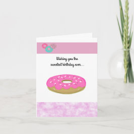 Cartão Donut Rosa Aniversário Mais Doce de Todos