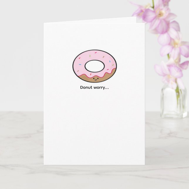 Cartão Donut Worry Greeting Card Kawaii Donut Illustratio (Orquídea)