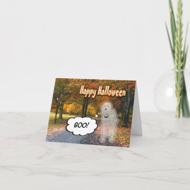 Cartão Doodal Days História em quadrinhos Happy Halloween (Frente)