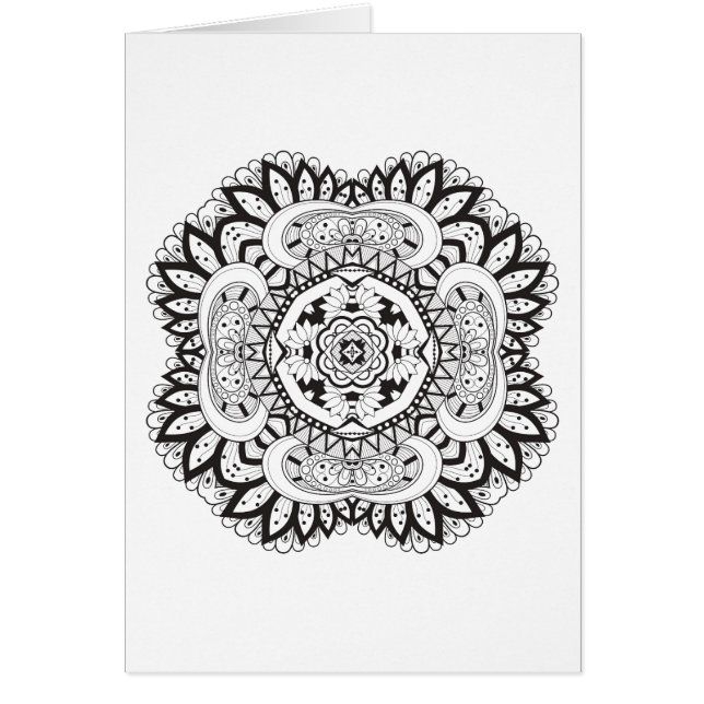 Cartão Doodle bonito do quadrado de Deco (Frente)