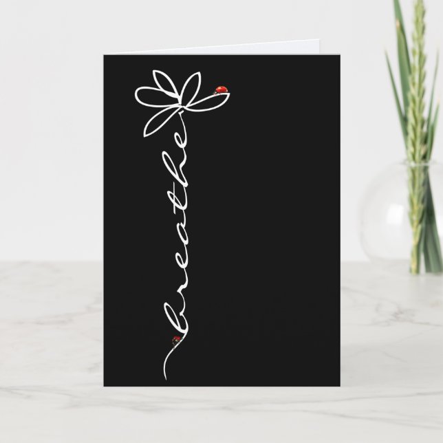 Cartão Doodle Daisy e Ladybugs pensando em você (Frente)