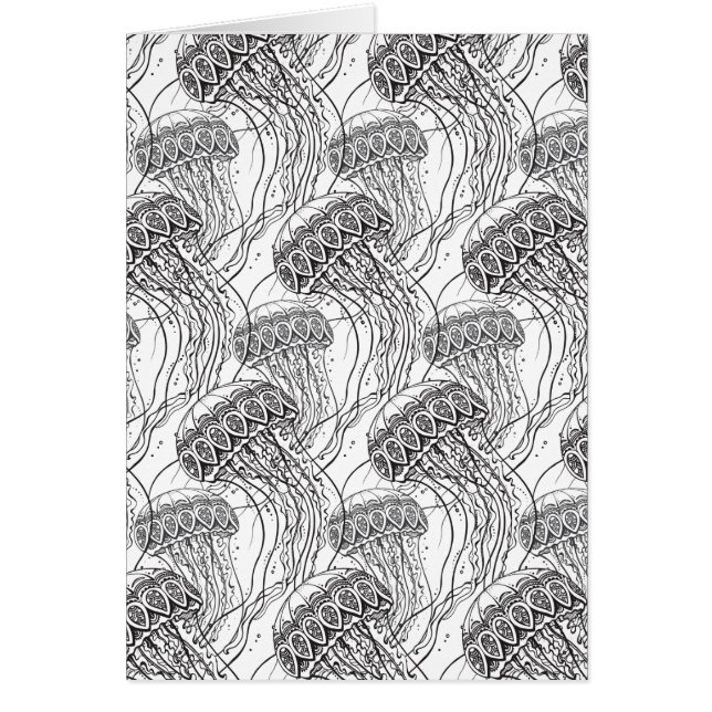 Cartão Doodle das medusas (Frente)