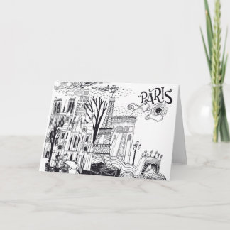 Cartão Doodle de Paris France