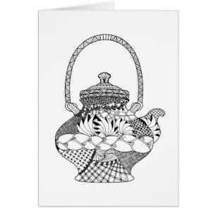 Cartão Doodle do bule