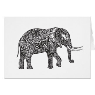 Cartão Doodle do elefante da fantasia