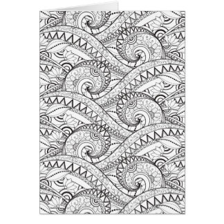 Cartão Doodle floral detalhado do teste padrão