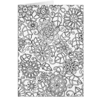 Cartão Doodle floral étnico