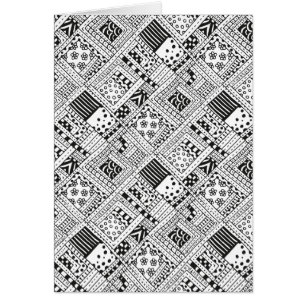 Cartão Doodle indiano do teste padrão