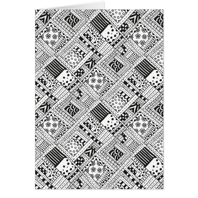 Cartão Doodle indiano do teste padrão (Frente)