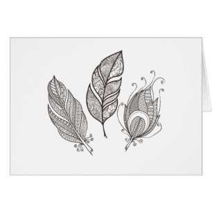 Cartão Doodle intrincado da pena