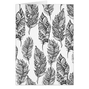 Cartão Doodle macio das penas