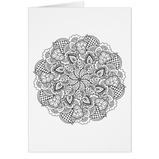 Cartão Doodle redondo (Frente)