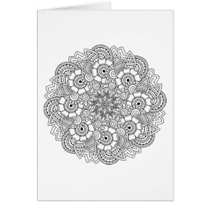 Cartão Doodle redondo do design