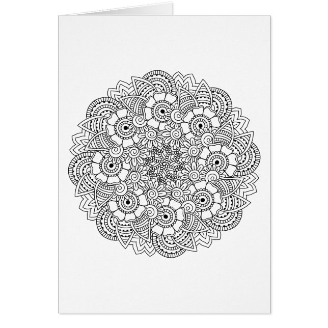 Cartão Doodle redondo do design (Frente)