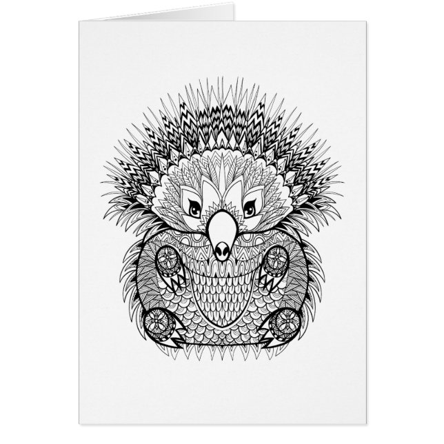 Cartão Doodle tirado mão do Echidna (Frente)