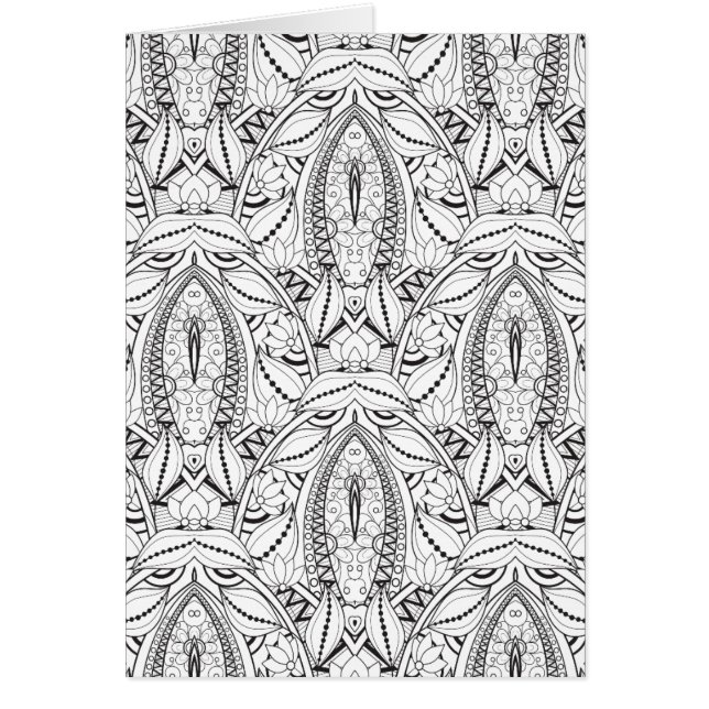 Cartão Doodle tribal abstrato (Frente)