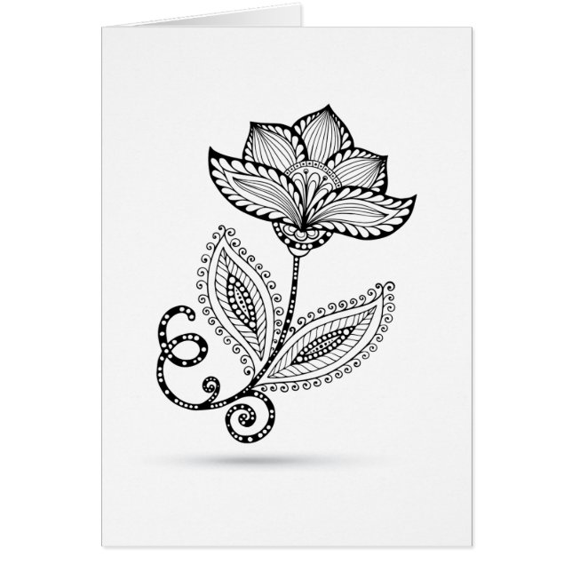 Cartão Doodles de Paisley Mehndi do Henna (Frente)