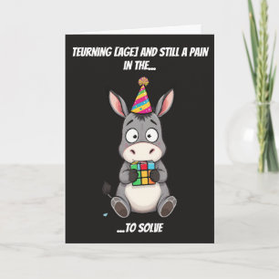 Cartão Dor de Burro de Speedcubing Aniversário Trocadilho