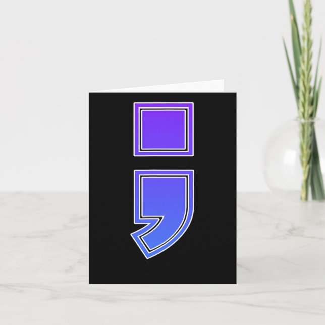 Cartão ; Dor Suicida Semicolon Prevenção Suicida Awaren (Frente)