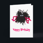 Cartão Doris the Spider<br><div class="desc">Doris the friendly big black hairy spider Happy Birthday card. A fun,  cute spider design for all ages. Fully customisable gifts for family and friends.</div>