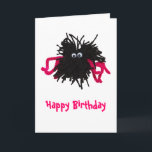 Cartão Doris the Spider<br><div class="desc">Doris the friendly big black hairy spider Happy Birthday card. A fun,  cute spider design for all ages. Fully customisable gifts for family and friends.</div>