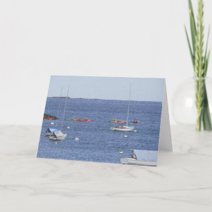 Cartão dos barcos do oceano