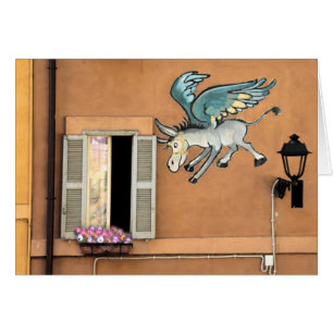 Cartão dos desenhos animados do asno do vôo