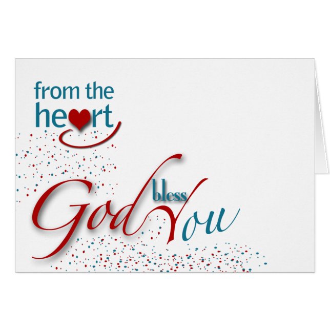 Cartão Dos deus abençoe do coração você! (Frente horizontal)