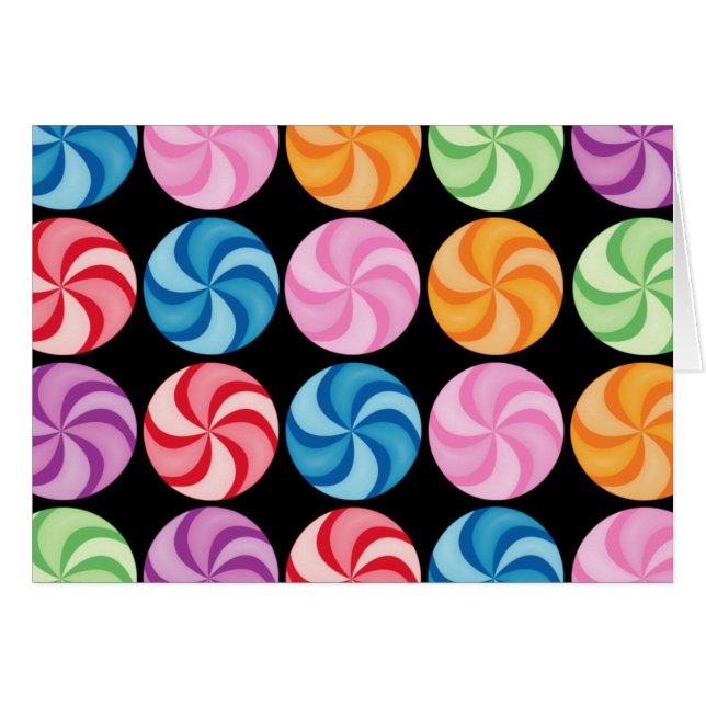 Cartão dos doces de Swirly (Frente Horizontal)