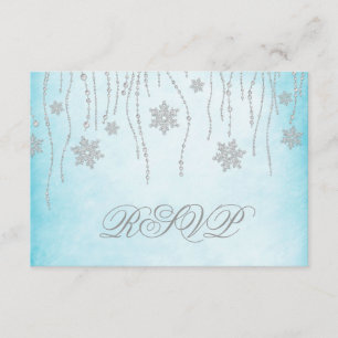 Cartão dos flocos de neve RSVP do diamante do país