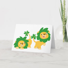 Cartão dos leões dos desenhos animados do Dia de
