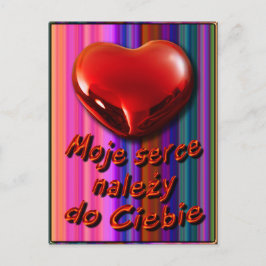 Cartão dos namorados no polonês