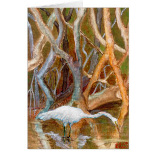 Cartão Dos "no. 4" do Egret manguezais