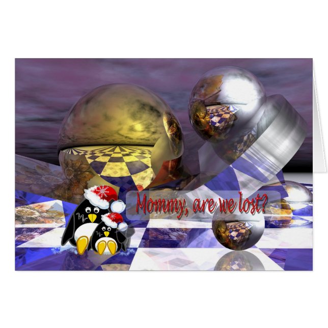 Cartão dos pinguins da ficção científica (Frente Horizontal)