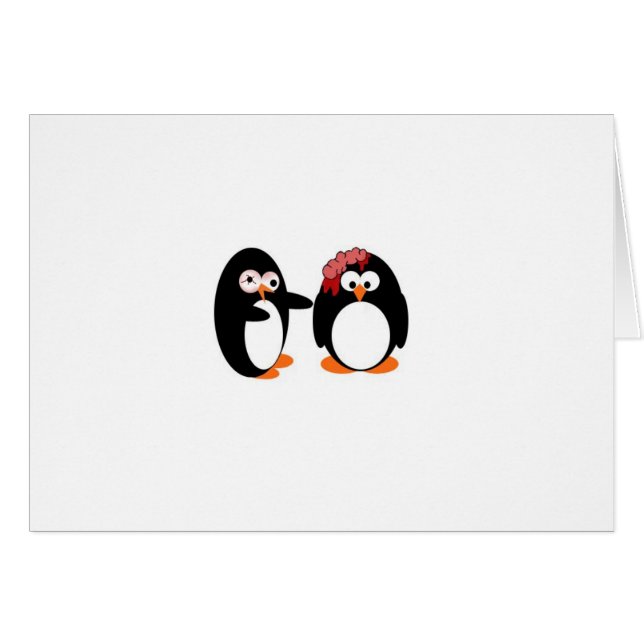 Cartão dos pinguins do zombi (Frente Horizontal)